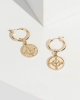 Gold Compass Hoop Earrings