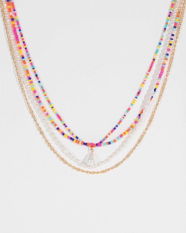 Multi Colour Multi Pack Bead Chain And Pearl Necklaces