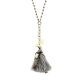 Cotton Tassel/Freshwater Pearl Necklace