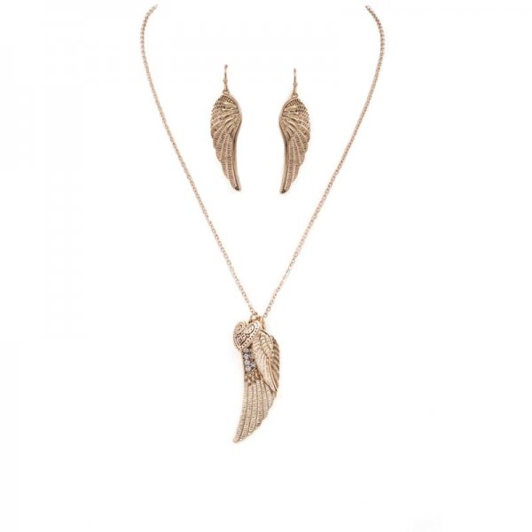 Wing Pendant Necklace Set