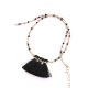 Glass Bead Cotton Tassel Necklace