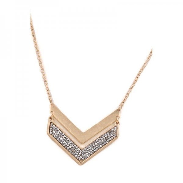 Chevron Rhinestone Necklace